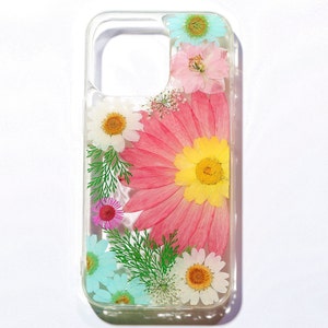 Pressed flower phone case, iphone 15 14 13 12 11 pro max se 7 8 plus xr xs x dried flower case, samsung s23 s22 s21 case, google pixel case