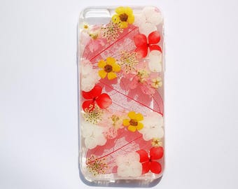 Handmade real dried pressed flower phone case, iphone 11 12 13 14 15 pro max se 8 plus xr xs x case, samsung galaxy s24 s23 s22 s21 s20 case