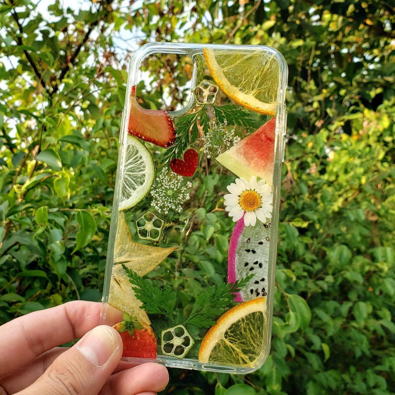 Pressed real dried flower fruit phone case, iPhone 16 pro max 15 14 plus 13 12 11 xr xs se case, samsung galaxy s20 s21 s22 s23 s24 s25 case image 4