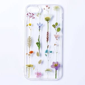 Handgefertigte getrocknete gepresste Blumen-Handyhülle, iPhone SE 8 Plus X XR XS 11 12 13 14 15 Pro Max Hülle, Samsung Galaxy A34 A54 S20 S21 S22 S23 Hülle