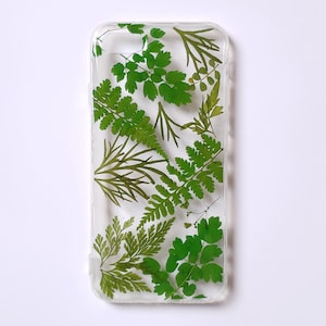 Pressed flower dried leaf fern plant phone case, iphone 15 pro max 14 13 12 11 se 7 8 plus xr x xs case, samsung galaxy s20 s21 s22 s23 case