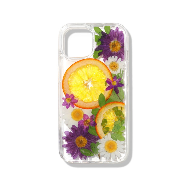 Pressed Flower Fruit Phone Case For iPhone SE XR XS 11 12 13 14 15 Pro Max, Samsung S21 S22 S23 S24, Google Pixel 6 7 8 With Elegant Design image 1