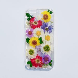 Telefoonhoesje met geperste bloem, iphone se 7 8 plus x xr xs 11 12 13 14 15 pro max, hoesje Samsung s20 s21 s22 s23 s24, hoesje Google Pixel 6 7 8