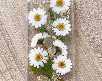 Pressed dried flower daisy floral phone case, google pixel 8 pro case pixel 7 case pixel 6a pixel 5a case pixel 4 xl case pixel 3 case