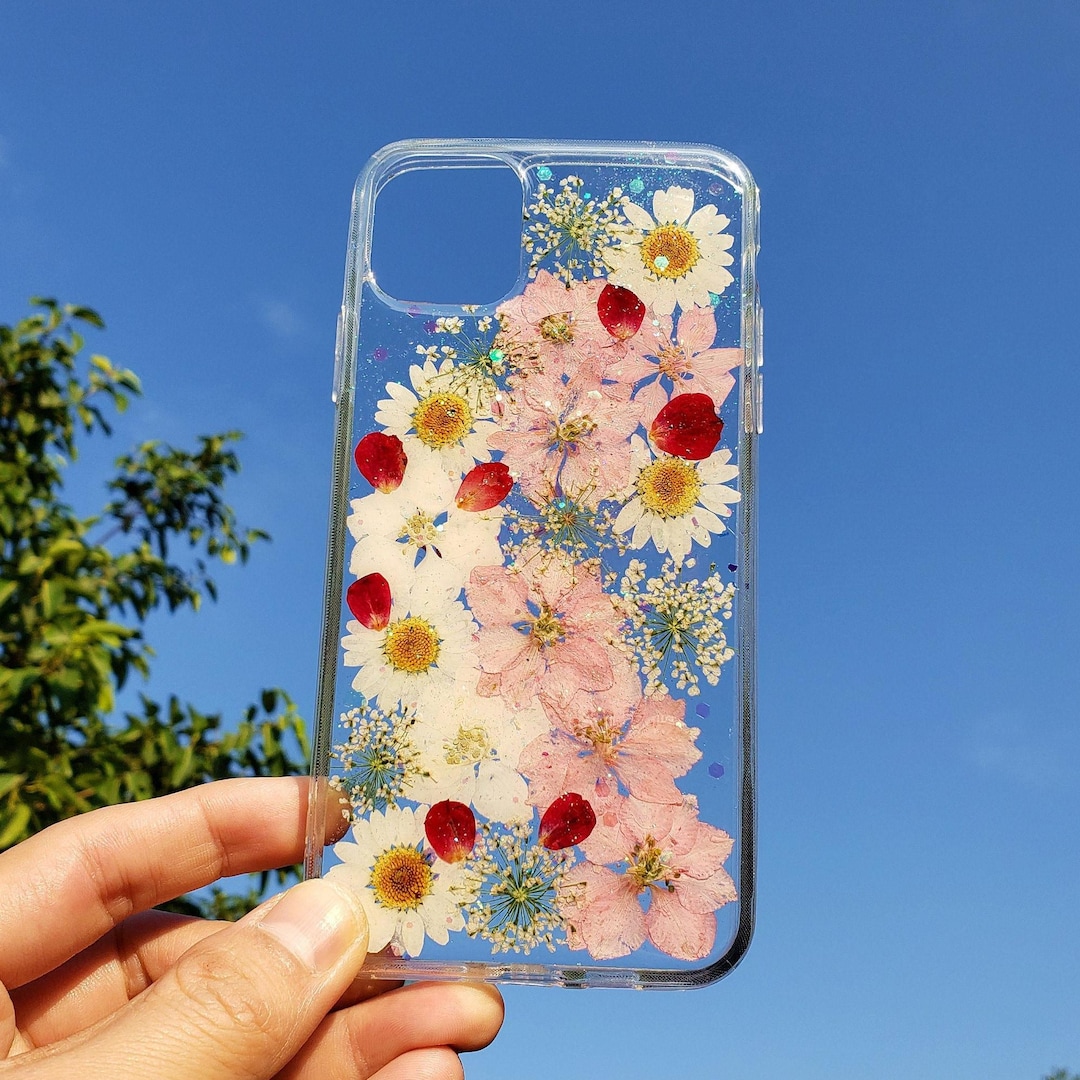 Dried Pressed Flower Floral Phone Case, iPhone 11 12 13 14 15 16