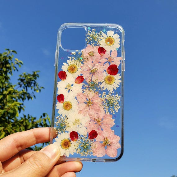 Dried Pressed Flower Floral Phone Case, iPhone 11 12 13 14