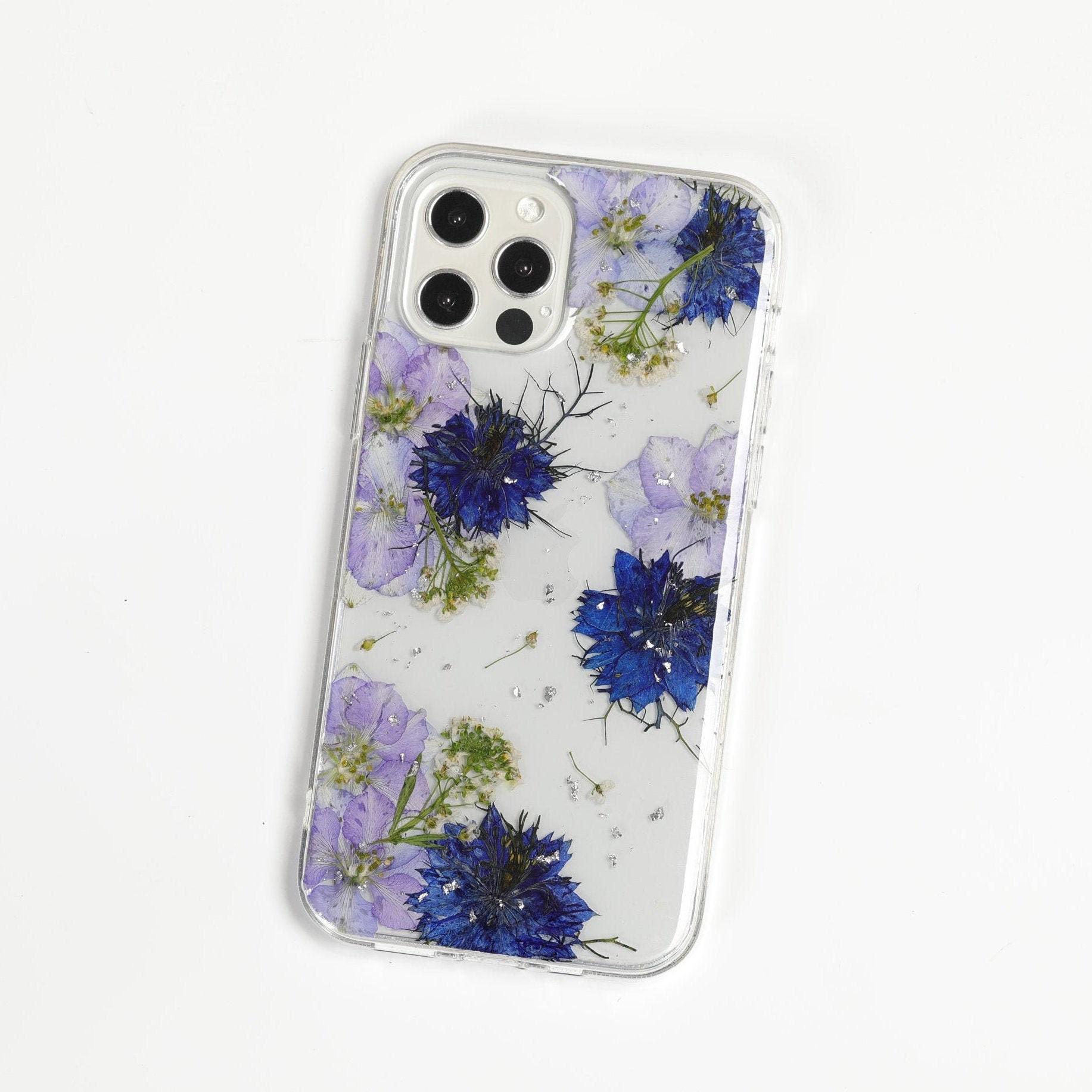 Pressed flower phone case real dried floral crystal clear Etsy