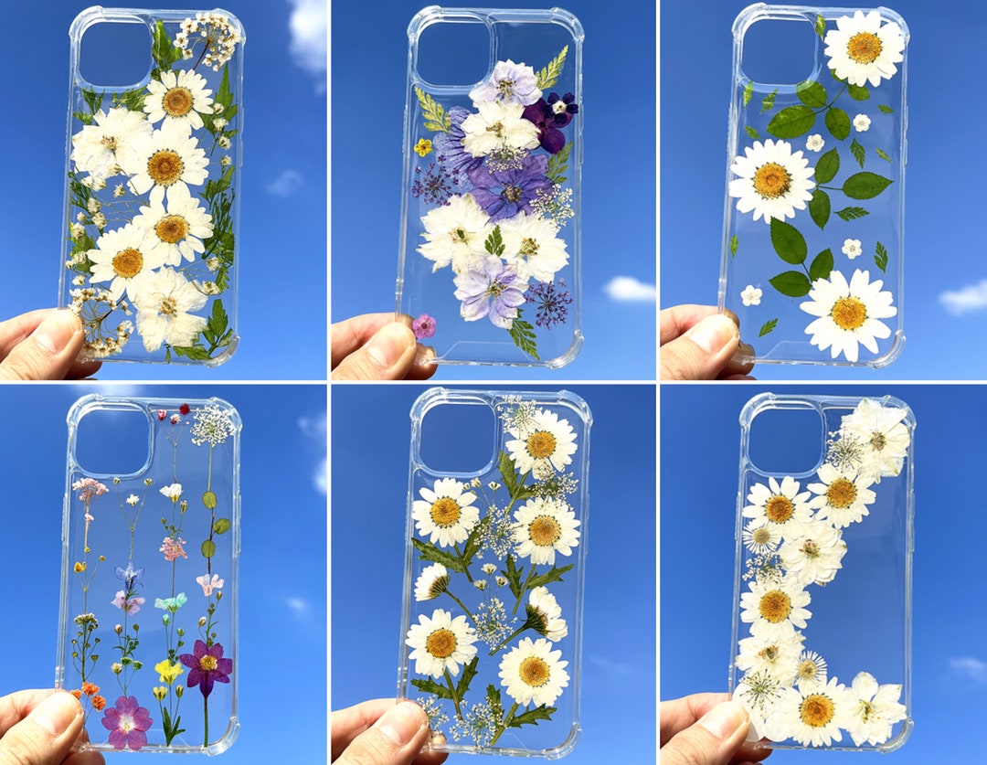 Pressed Flower Phone Case, iPhone 15 Pro Max 14 Plus 13 12 11 Se X Xr