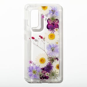 Funda para teléfono con flores prensadas reales, compatible con iPhone 15, 14, 13, 12 mini, 11 Pro Max, XR, XS, X, SE, 8 Plus y Samsung Galaxy S24, S23, S22, S21, S20 FE Ultra.