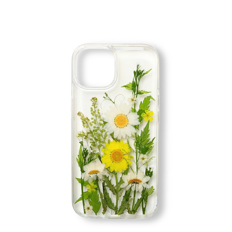 Handmade dried pressed flower phone case, iPhone se 7 8 plus x xr xs 11 12 13 14 15 pro max case, samsung galaxy s20 s21 s22 s23 s24 case image 1