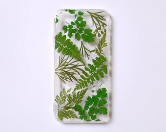 Pressed flower dried leaf fern plant phone case, iphone 16 pro max 15 14 13 12 11 se xr x xs case, samsung galaxy s21 s22 s23 s24 s25 case