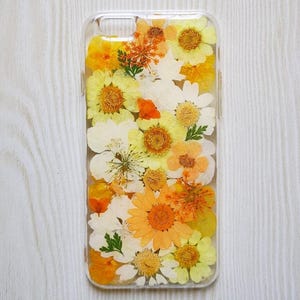 Funda de teléfono con flores secas prensadas, compatible con iPhone 15, 14, 13, 12, 11 Pro Max, XR, XS, X, 8 Plus, SE y Samsung Galaxy A54, A55, S24, S23, S22, S21 y S20.