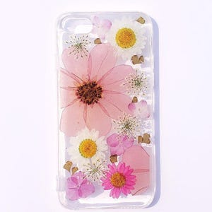Pressed dried flower floral phone case, iphone 15 pro max 14 13 12 11 xr xs x se 7 8 plus case, samsung galaxy s24 s23 s22 s21 s20 fe case