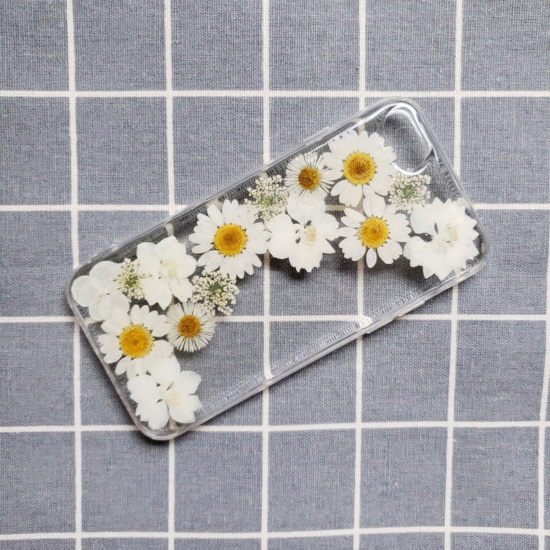 Handmade real dried pressed flower phone case iphone se 7 8 Etsy