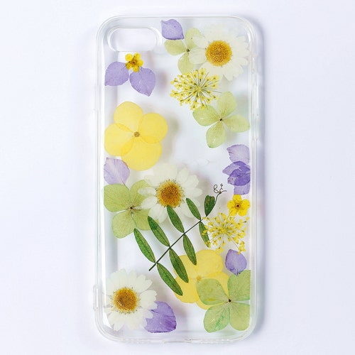 Dried Pressed Flower Phone Case Iphone Se 6s 7 8 Plus X Xr Xs Etsy