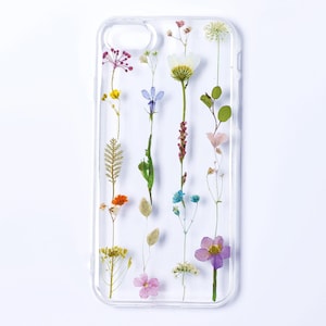 Handgemachte gepresste Blume Handyhülle, iphone se 8 plus x xr xs 11 12 13 14 15 pro max case, Samsung Galaxy a55 s20 s21 s22 s23 s24