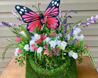 Spring Butterfly Floral Arrangement Centerpiece, Spring decor