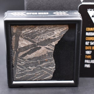 Real Meteorite Seymchan, Pallasite Slice, Polished Etched Slice Gift from Space, Great Acquisition for Collectors, Iron Meteorites