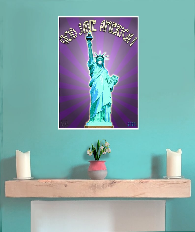 America Pandemic Poster 2020 /'God Save America!/' signed and numbered Art Poster Print