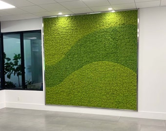 Custom Reindeer Moss Wall with Business Logo for Offices and Lobbies