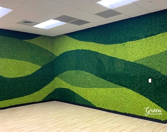 Custom Reindeer Moss Wall | Green Wallscapes