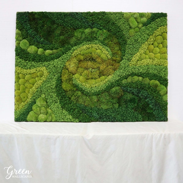 Ombre Sunrise Moss Art | Green Wallscapes