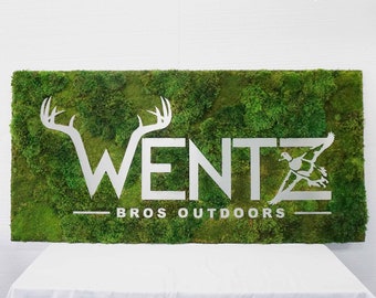 Preserved Moss Covered Wall Letters, Custom Moss Wall With Logo, Moss Name Sign Wall Lettering, Personalized Moss Logo Sign For Business