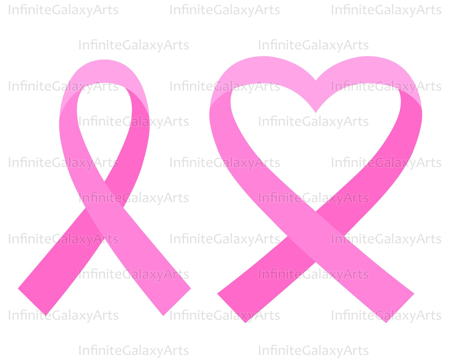 Download Heart Pink Cancer Ribbon Digital Cutting files for | Etsy