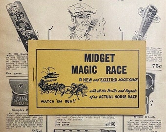1930's Midget Magic Race Pocket Gambling Cigarette Horse Race Novelty