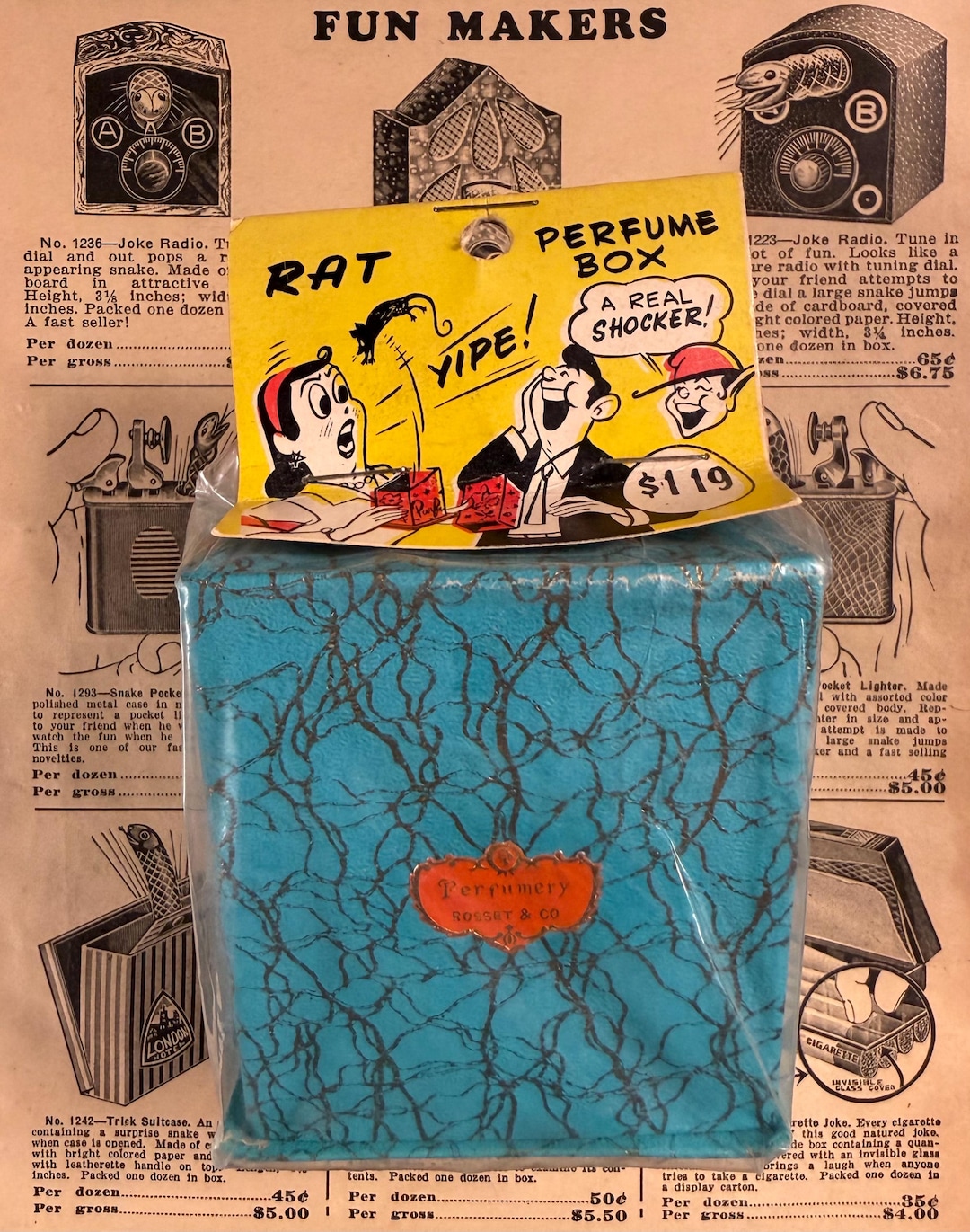 1950's Fun Incorporated Prank Toy Spring Loaded Rat in a Perfume Box - Etsy