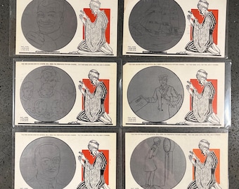 Postal lenticular antigua de adivinación con bola de cristal de Yogi