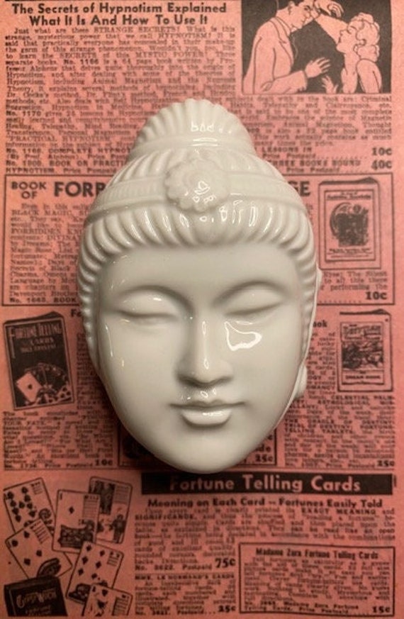 Vintage White Ceramic Siddhartha Gautama Buddha He