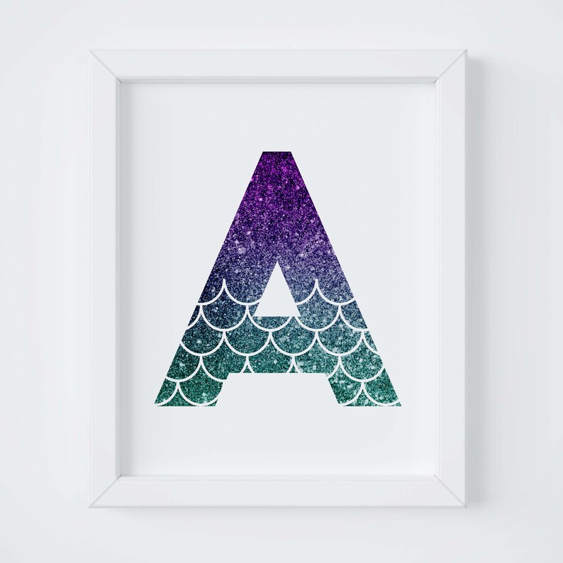 Mermaid Printable Set Mermaid Prints Printable Letter - Etsy