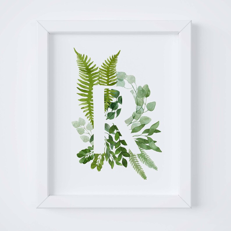 On Trend Plant Print Botanical Nursery Decor Leaf Wall Art Etsy