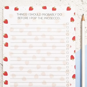 Prosecco Notepad - A5 To Do List