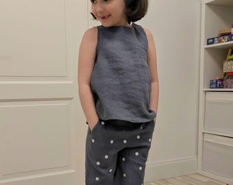 Linnen shorts voor kinderen, linnen shorts voor peuters, kindershorts met elastische taille, kinderkleding zomer, handgemaakte linnen shorts, minimalistische kinderkleding