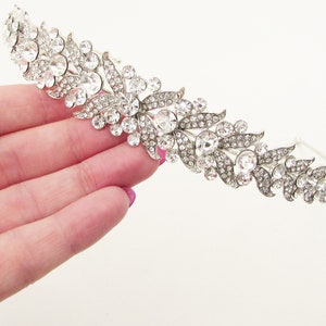 Crystal Rhinestone Wedding Hairband: Bridal Silver Headband, Princess Bride Headpiece, Sparkly Hair Accessory
