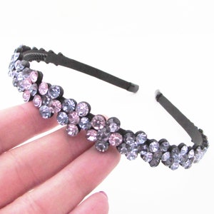 Rhinestone Crystal Headband: Purple and Pink Jeweled Embellishment