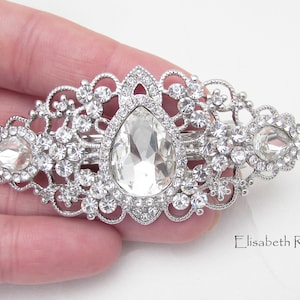 Silver Rhinestone Bridal Hair Barrette, Crystal Hair Clip for Bride, Wedding Day Hair Barrette, Bridal Hair Clip, Wedding Bridal Hair Clip