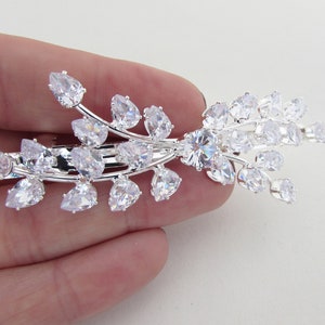 Kristall Haarspange, klare Strass Haarspange für die Braut, glitzernde Silber Hochzeit Tag Haarspange, Braut Einfache Haarspange