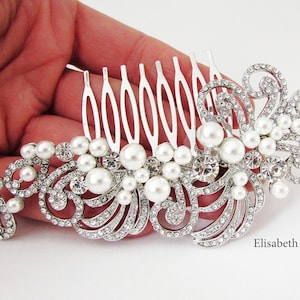 Wedding Hair Comb, Pearl Hair Jewellery for Wedding, Bridal Comb, Bride Hair Comb, Silver Pearl Hair Jewelry, Bridal Hair Comb, Wedding Hair