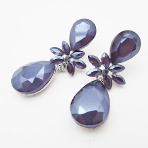 Purple Earrings, Dark Purple Earrings for Wedding, Purple Bridesmaids Earrings, Purple Teardrop Earrings, Purple Bridal Jewelry