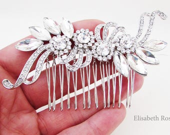 Bel Aire Bridal • Art Deco Rhinestone Hair Comb Art Deco Rhinestone Hair Comb: Bridal Wedding Hair Accessory  main image 4
