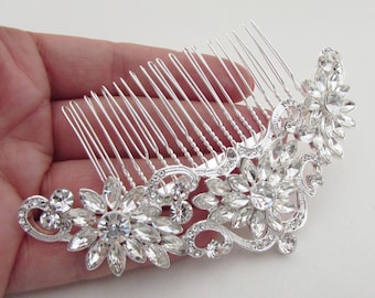 Wedding Hair Comb, Princess Style Hair Jewellery for Wedding, Hair Comb for Bride, Rhinesone Wedding Comb for Bride, Crystal Hair Decoration