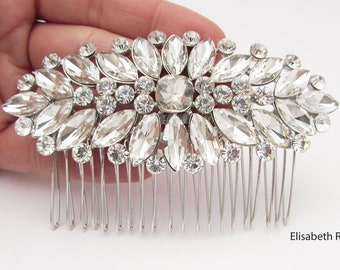Crystal Bridal Hair Comb: Clear Rhinestone Hair Comb for Wedding, Hair Accessory for Bride