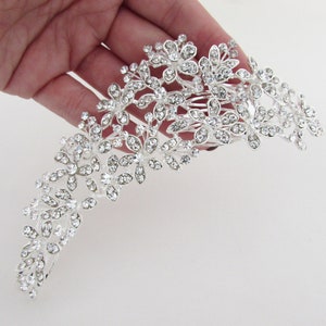Silver Floral Wedding Hair Comb, Hair Vine Comb for Wedding, Hair Jewellery Chignon, Bride Hair Comb, Back Hair Jewelry, Hair Vine Comb