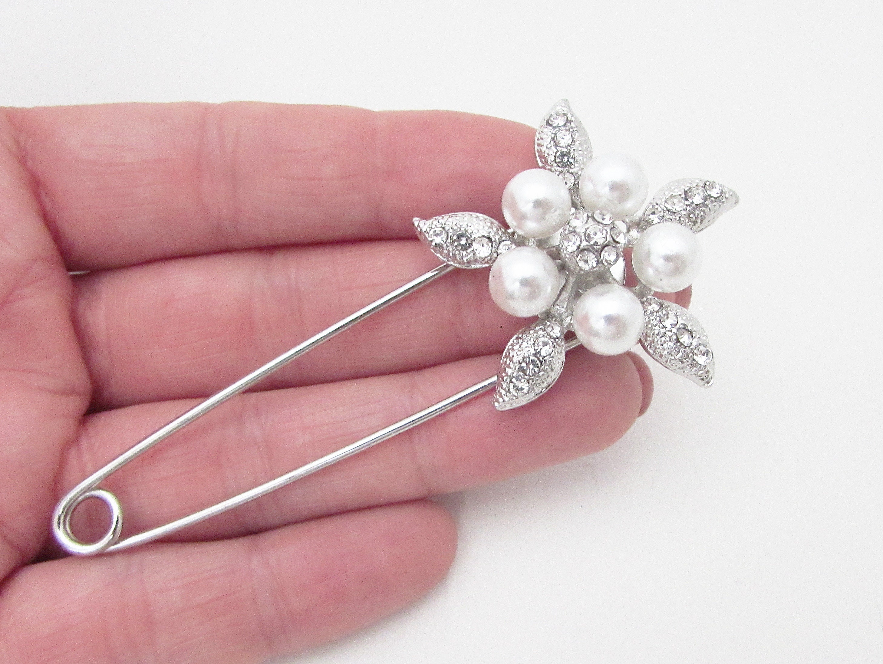 Pin de broche de cristal plateado pin de plata brillante - Etsy