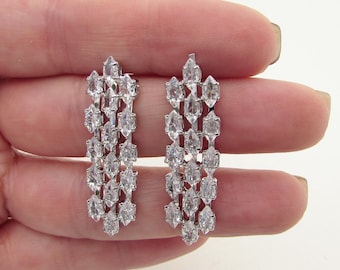 Cubic Zirconia Earrings: Clear Crystal Earrings, Earrings for Bride, Wedding Earrings, Waterfall Earrings, Bridesmaid Earrings