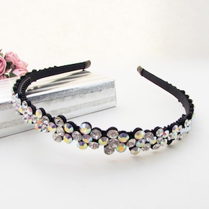Crystal Headband, Jewelled AB Crystal Headband, Rhinestone Wedding Head Piece, Sparkly Headband for Wedding Guest, Embellished Headband