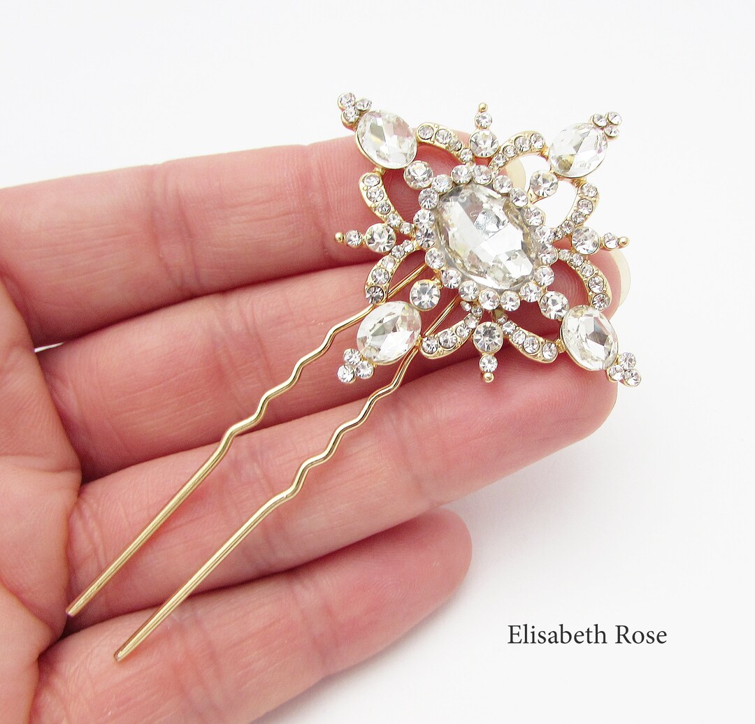 Gold Hair Pin, Gold Hair Comb for Bride, Bridal Hair Comb, Decorative